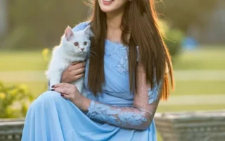 With Her Cat