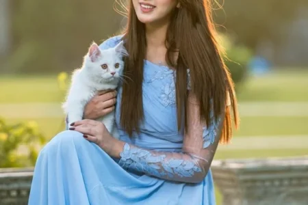 With Her Cat