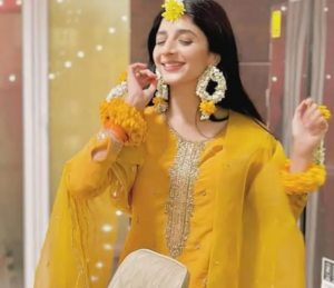 Mawra in Mehndi Dress